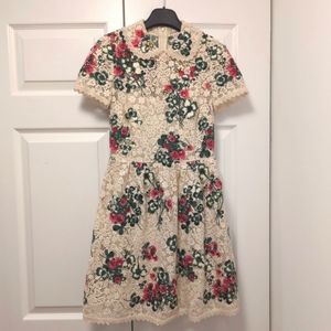 Red Valentino Embroidered Lace Dress